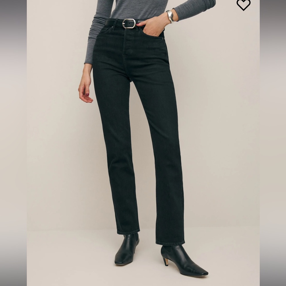Reformation Cynthia Stretch High Rise Straight Jeans